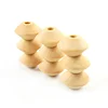 Wholesale baby teether 25mm natural flat round spacer beads wood safe big abacus bicone beads