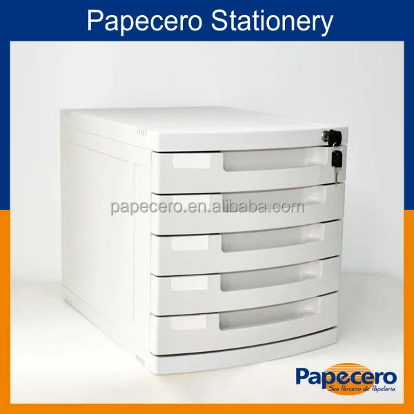 office plastic 5 drawers file cabinet with lock