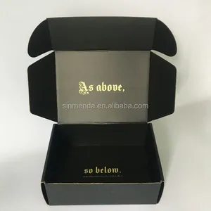 black gloss corrugated cardboard die cut mailing shipping box