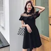 Xiaozhong dress doll skirt net yarn stitching Hepburn small black skirt temperament famous summer dress new waist A-shaped
