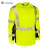 High Visibility Yellow Long Sleeve Reflective Safety Work Shirt For Men Construction