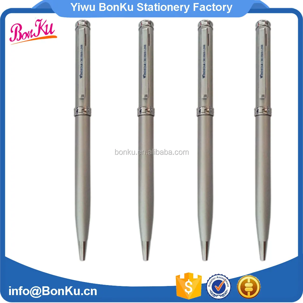 perfect silver promo metal ball pen with custom logo printed