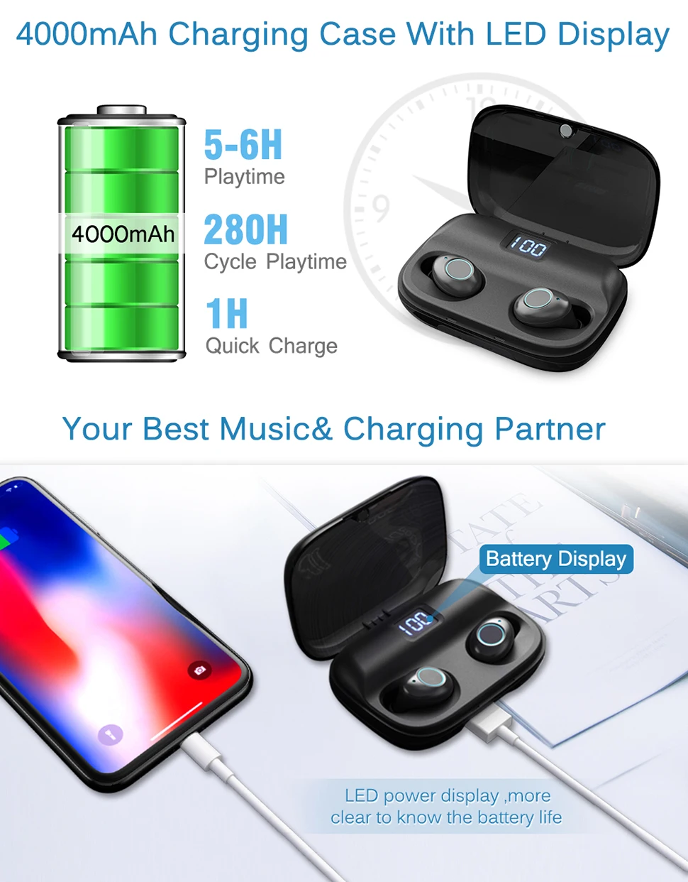 Wireless Dual Driver Earphone Bluetooth Sport Tws Earbuds Boat Earphones Headset Silent Disco TV Headphone - ANKUX.COM