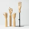 Hot sale Adjustable mannequin hands wood grain articulated hand for jewelry display
