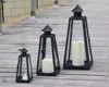 BLACK IRON LANTERN, INCLUDE PLASTIC TEA LIGHT, CANDLE, ON-OFF SWITCH, OUTDOOR INDOOR DECOR
