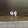 Rose Quartz Studs Petite Blush Pink Gemstone Post Earrings in Gold Rose Gold Sterling Silver Geometric Natural Stone Earrings