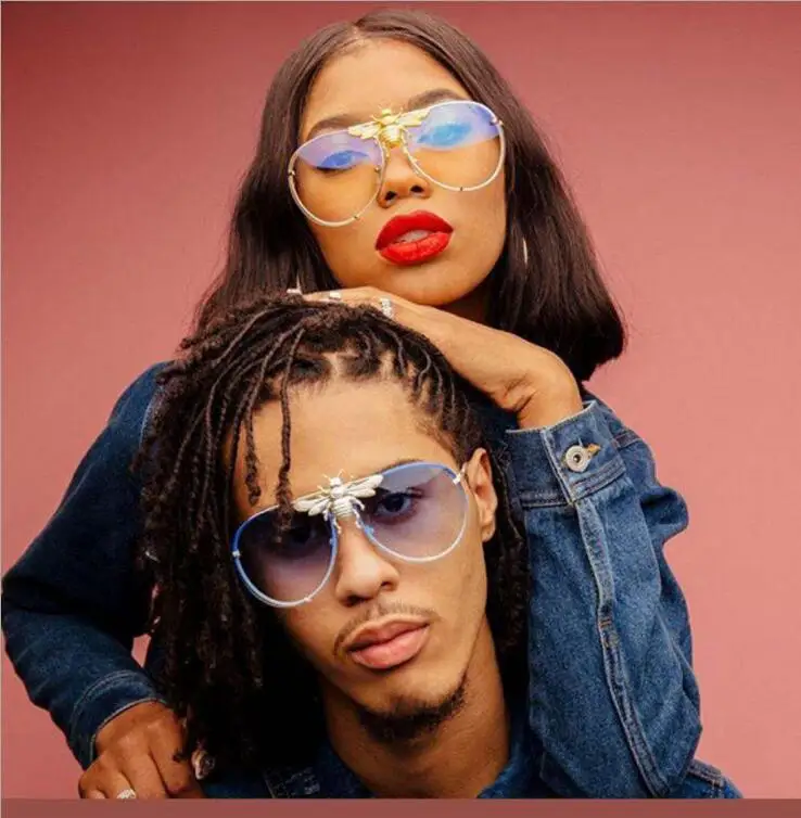 New Arrival Unisex Trendy Fashion Big Bee Clear Lens Frame Metal Sunglasses, As the picture show
New Arrival Unisex Trendy Fashion Big Bee Clear Lens Frame Metal Sunglasses, As the picture show