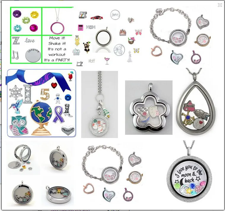 stainless steel silver plating wedding locket with crystal rhinestone zircon