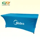 Quality Gold Customised event 6ft 8ft printing trade show 100% Polyester Beaded Logo Table Cloth