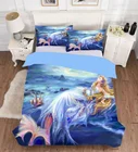 High quality princess cartoon bedding set 3D printed Mermaid Daughter of the sea design bed sheet bedding set for kids baby