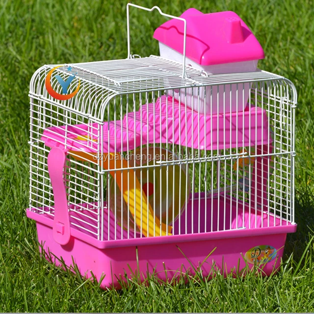 pink hamster cage accessories cheap small mouse rat pet cage for