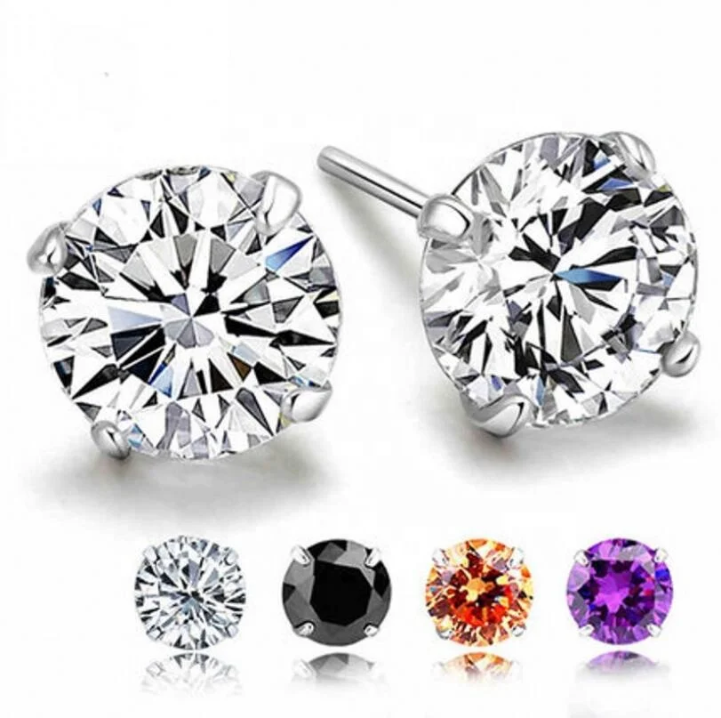 Free Shipping Vintage High Quality Cubic Zirconia Minimalist S925 Silver Stud Earrings with Sterling Silver Closure Earnut, Purple, black, white, champign
Free Shipping Vintage High Quality Cubic Zirconia Minimalist S925 Silver Stud Earrings with Sterling Silver Closure Earnut, Purple, black, white, champign