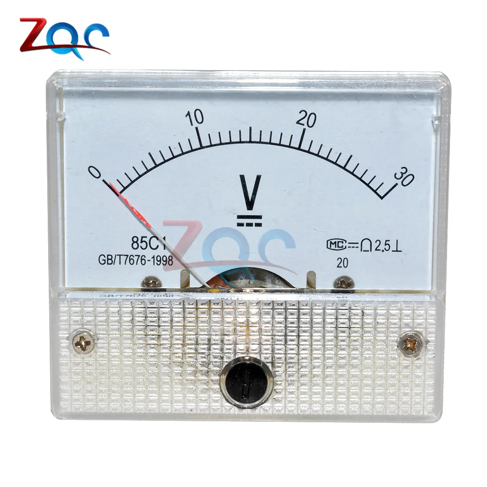 0-30V DC Voltmeter 85C1 Analog Voltage Panel Meter Volt Table 65*56mm New 