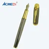 ACMECN Luxury Plating Grey Engraving Pen Custom Design Brass Metal Gold Pen Pump Converter 0.5mm Calligraphy Fountain Pens