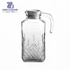 1.8L glass water jug, glass big pitcher with plastic lid
