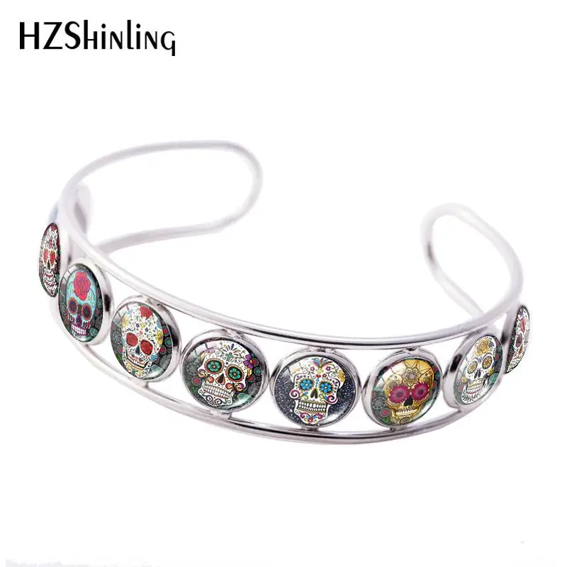 2019 New Sugar Skull Cuff Bracelet Flower Skulls Bracelets Hand Craft Jewelry Art Photo Bangle Words Pictures Custom Bracelet, Colorful
2019 New Sugar Skull Cuff Bracelet Flower Skulls Bracelets Hand Craft Jewelry Art Photo Bangle Words Pictures Custom Bracelet, Colorful