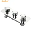 Beelee Square Chrome Bathroom Thermostatic Shower Mixer Shower Panel With 3 Handles
