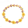 xuping fashion jewelry colorful women's plastic gold plated flower bangles & bracelets