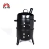 Barrel outdoor charcoal smoker barbecue cylinder shape 3-in-1 BBQ smoker grill with cheap price