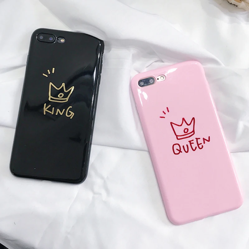 Glossy Crown Phone Case For iphone X Case For iphone 7 Plus 6 6S 8 Plus Cute Letter KING QUEEN Soft TPU Couples Back Cover
Glossy Crown Phone Case For iphone X Case For iphone 7 Plus 6 6S 8 Plus Cute Letter KING QUEEN Soft TPU Couples Back Cover