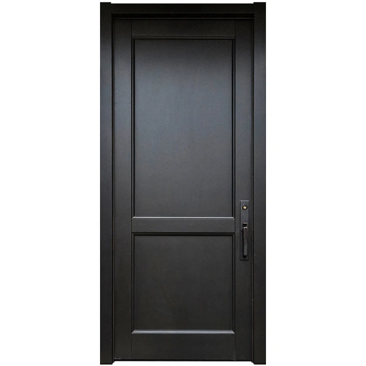 Residential Prehung Black Exterior House Home Single Main Solid