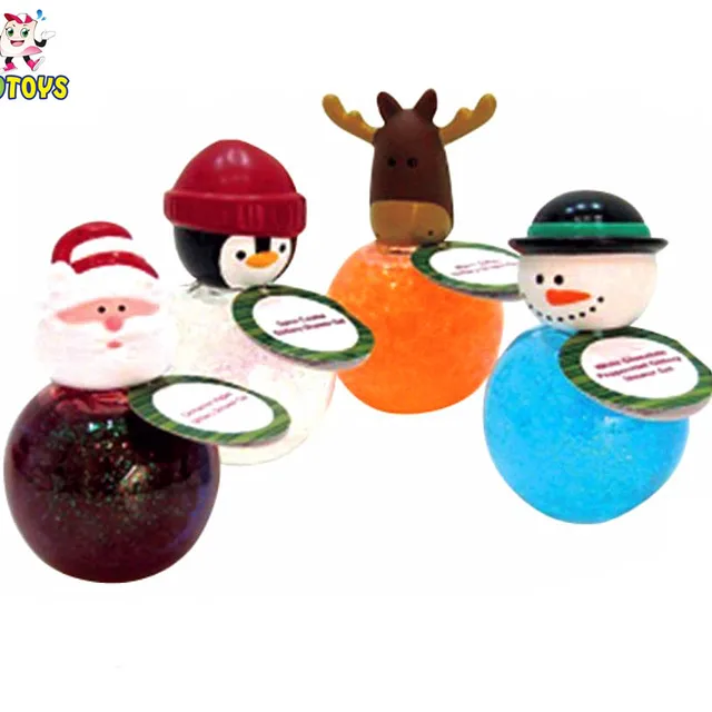 hot sale shiny glitter rubber pencil topper christmas gift for