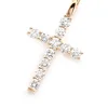 LOZRUNVE 925 Silver Full Cubic Zircon Gold Plated Cross Pendant