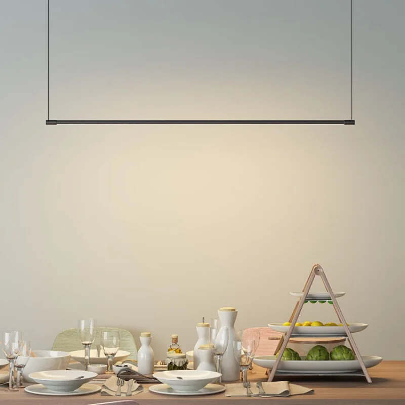 Modern Long Tube LED Hanging Lamp Cylinder linear led pendant light for Bar bedside dinning room