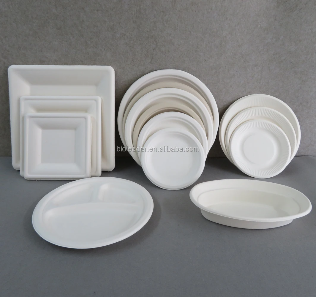Microwavable 100% Biodegradable Plant Fiber Round Paper Plates