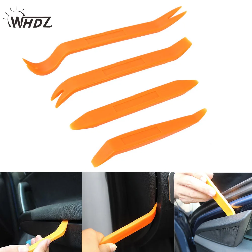 WHDZ 4Pcs Portable Auto Car Radio Panel Door Clip Panel Trim Dash Audio Removal Installer Pry Kit Repair Tool Pry Tool Hand Tool (2)
