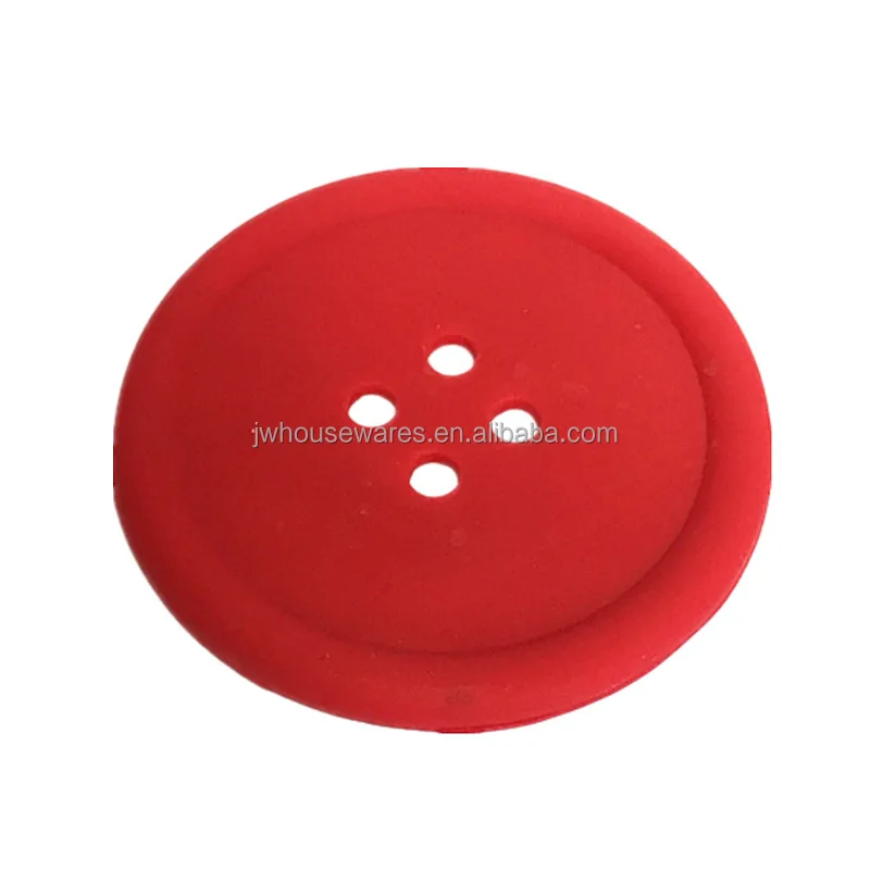 Round Silicone Coasters Cute Button Coasters Cup Mat