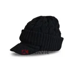 winter crochet baseball hat knitted men's caps with visor