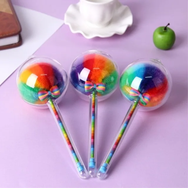 Cute-0-5mm-Plastic-Gel-Pen-Colorful-Rainbow-Plush-Pen-Fountain-Signing-Black-Ink-Color-Pen.jpg_640x640