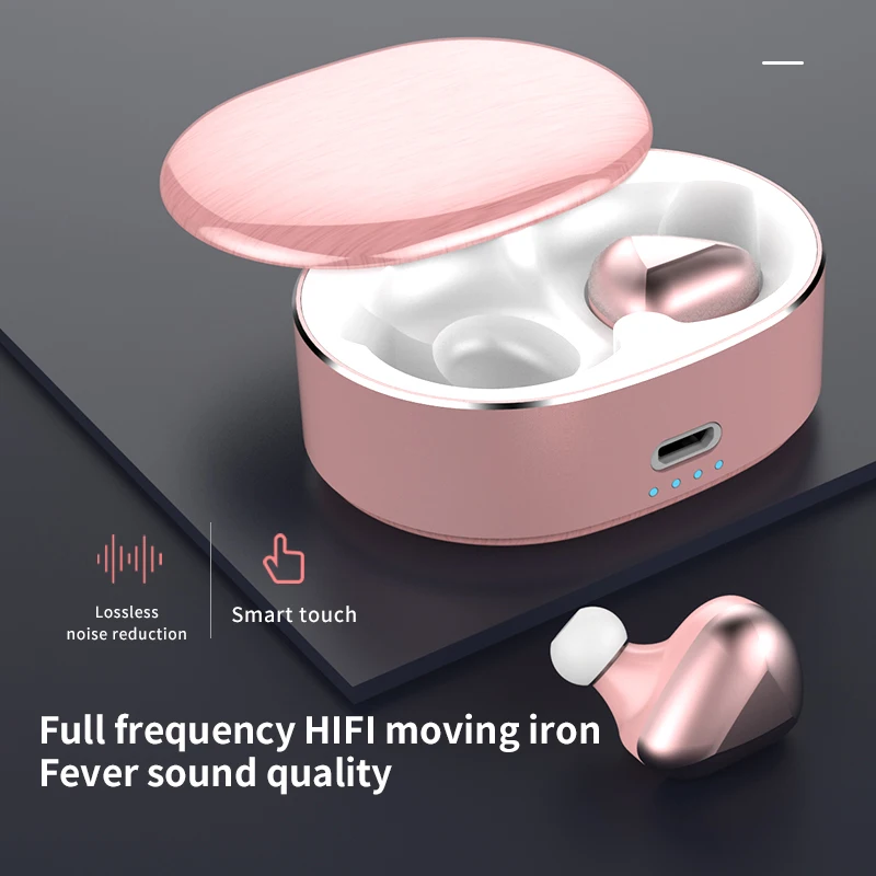 2019 newest BT 5.0 delicate wireless earphone T50 TWS IPX7 waterproof slide cover headset with charging case - ANKUX.COM