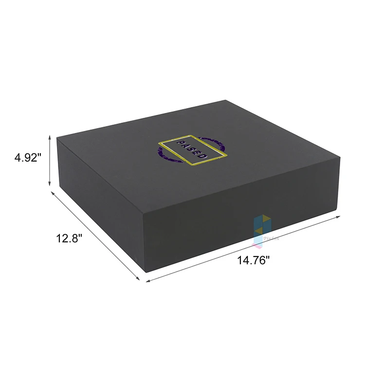 black rectangle silver gift box t shirt packaging supplies