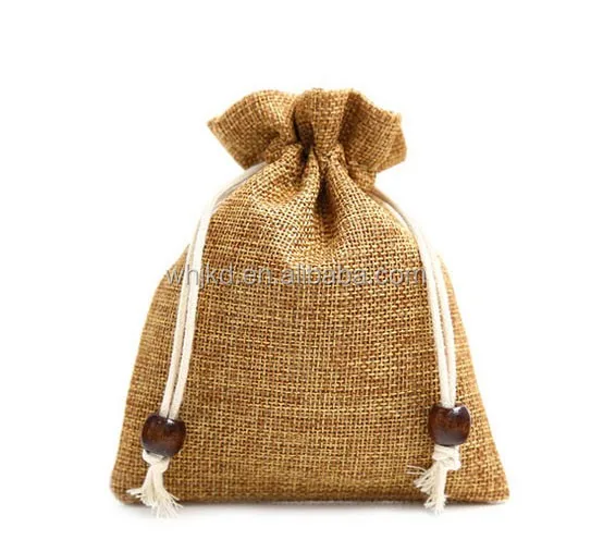 high quality jute burlap drawstring gift bag with custom logo