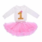 Wholesale 2 Pcs Shirt and TUTU Dress First Birthday Baby Girl Dress