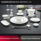 luxury elegant white bone china dinnerware set