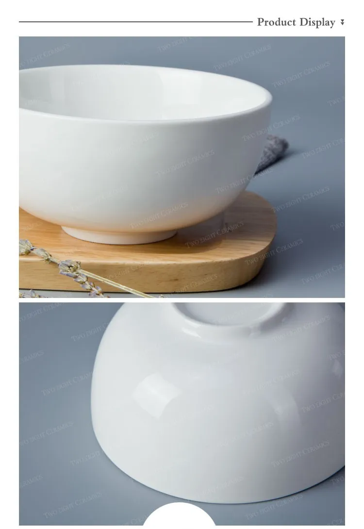 Restaurant Chinese High Temperature Porcelain Ceramic Bowl Soup Food Bowl<