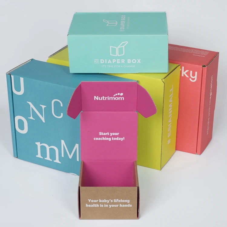 Custom Design Cardboard E-Commerce Boxes - Corrugated Literature Skincare Beauty Products Mailer Box