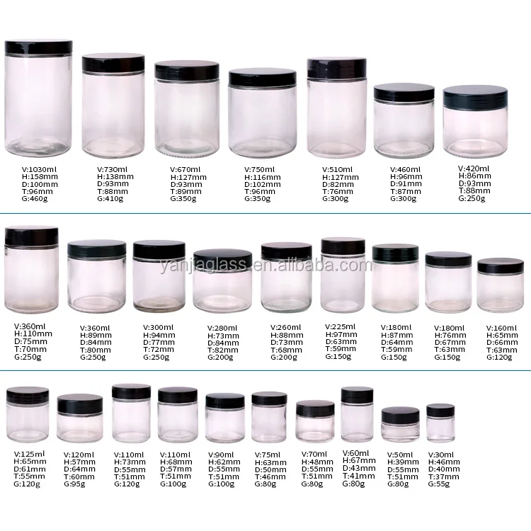 Airtight Glass Wide Mouth Straight Sided Canning Preserving Jars With Metal Lids