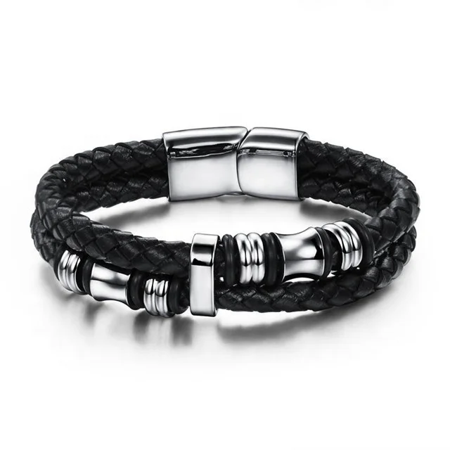 Free Shipping 316L Stainless Steel Jewelry Magnetic Bracelet Men's Leather Bracelet, Black
Free Shipping 316L Stainless Steel Jewelry Magnetic Bracelet Men's Leather Bracelet, Black
