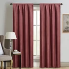 98% Light Resistant Living Room Curtains Texture Rod Pocket Window Curtains