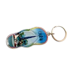New Product advertising custom Diy logo metal Acrylic soft pvc slipper small tube Keychain