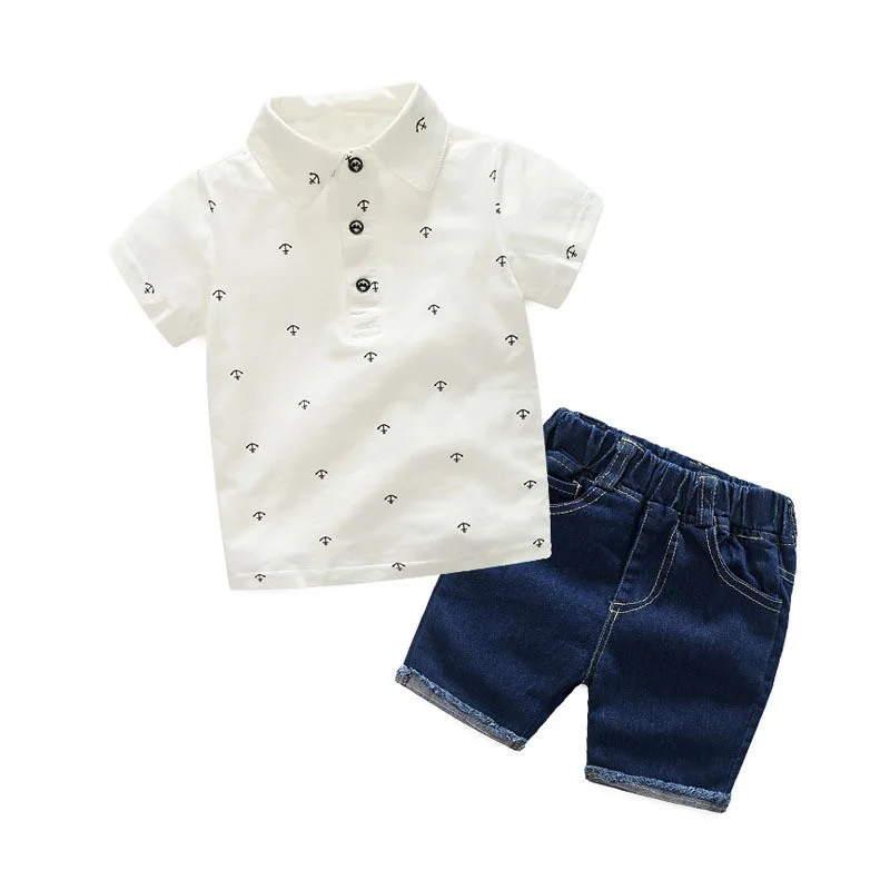 Boys Summer Casual POLO Shirt Short Sleeve T-Shirt Jeans Shorts Fashion Two-Piece Kids Clothing Set
Boys Summer Casual POLO Shirt Short Sleeve T-Shirt Jeans Shorts Fashion Two-Piece Kids Clothing Set