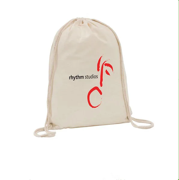 organic cotton calico drawstring hobo hippie bread backpack bag