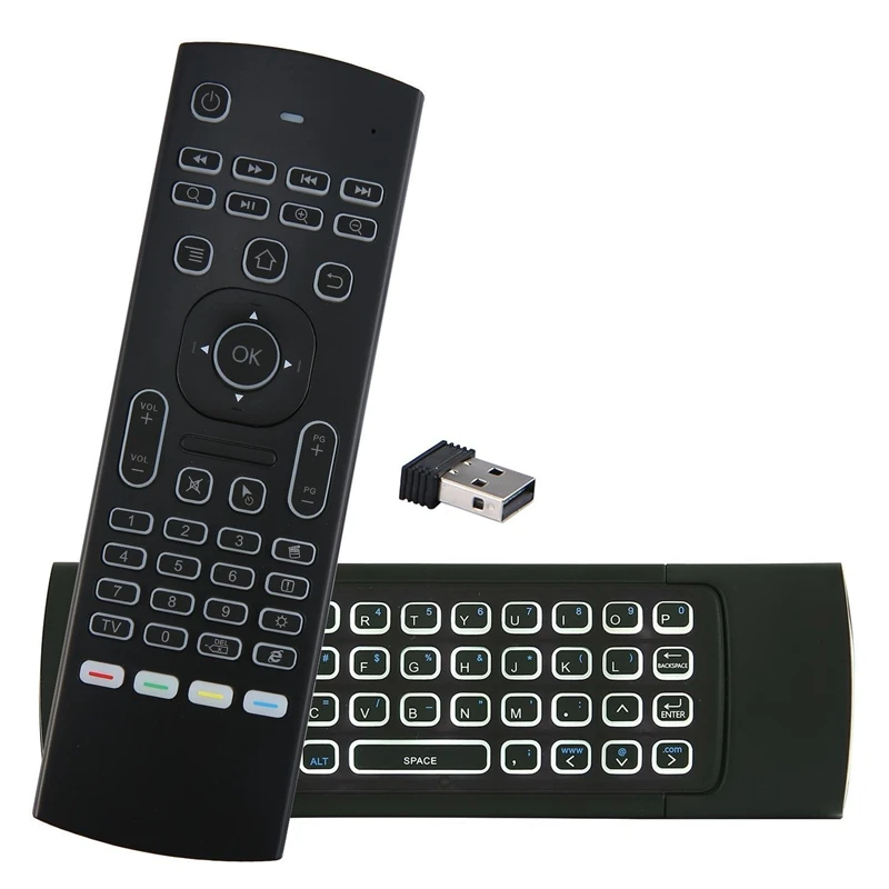 Backlit LED Mini 2.4GHz Wireless Remote Control Air Fly Mouse Keyboard MX3B USB