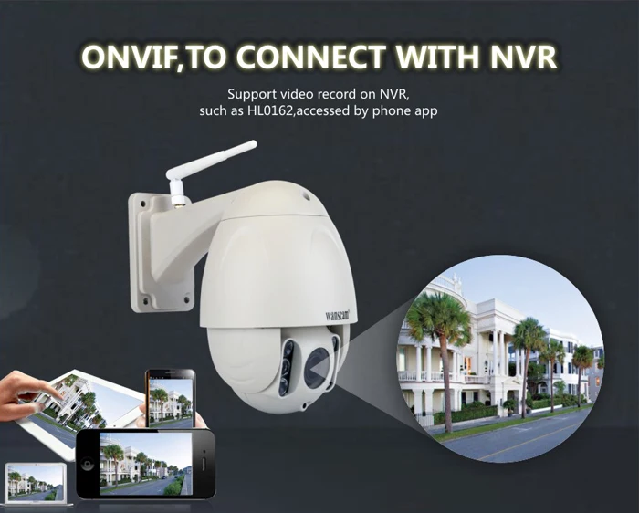 Hot sale!! 5X Zoom clear image in cell phone Hi3516C 2.1 Onvif Dome P2P Wifi PTZ IP Camera