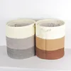 Handmade Round Home Storage Canvas Fabric Box Basket with Handle Wholesale