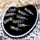 Letter Crystal Hair Accessories Rhinestone Word Barrettes Hair Clip For Girls